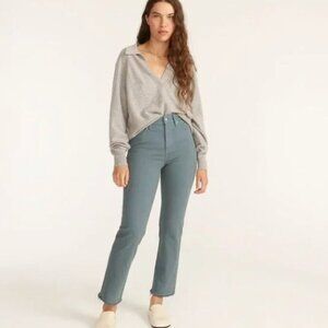 J. Crew Classic Straight Slate Green Teal Raw Hems Jeans size 29P